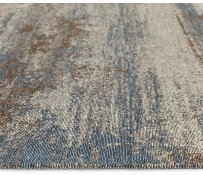 Distressed Abstract Blue Rug 120x170cm | Modern Living Room Floor Rug Carpet