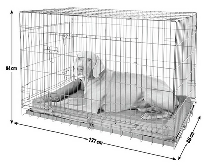 Double Door XXL Pet Cage H94xW137xD86cm | Large Dog Crate for Indoor Pet Storage