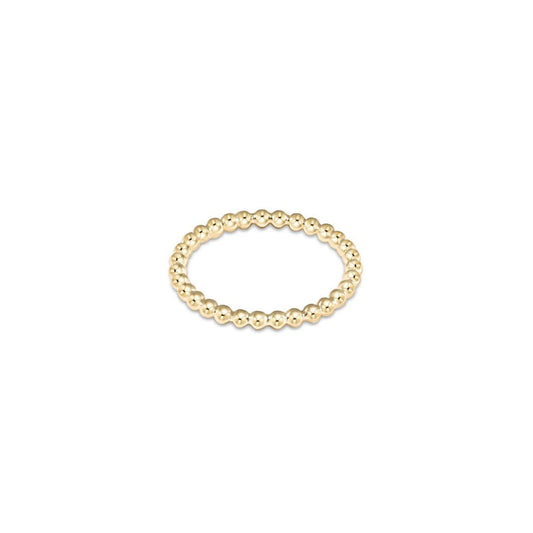 E Newton Classic Gold Bead Ring