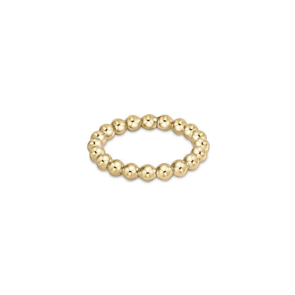 E Newton Classic Gold Bead Ring