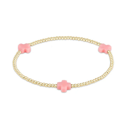 E Newton Signature Cross Color Gold Bracelet