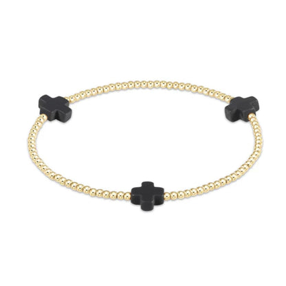 E Newton Signature Cross Color Gold Bracelet