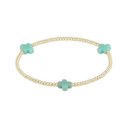 E Newton Signature Cross Color Gold Bracelet