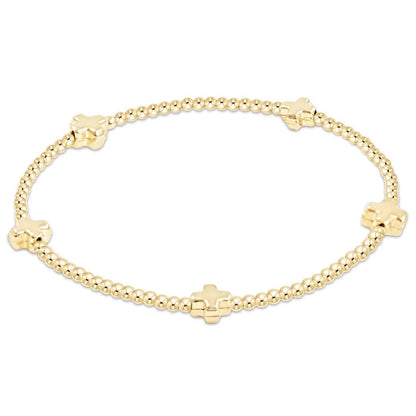 E Newton Signature Cross Gold Bracelet