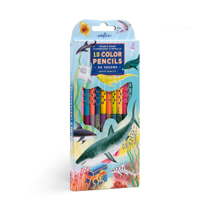 Eeboo Jumbo Double Sided Color Pencils Set of 12