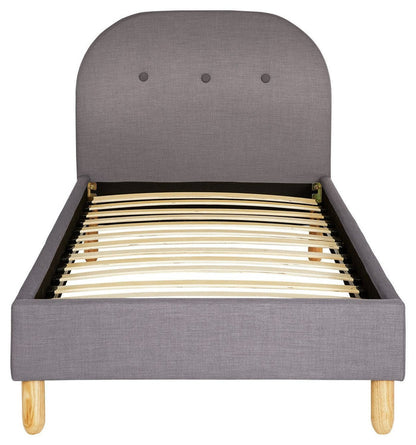Elin Single Fabric Bed Frame - Light Grey | Calm Neutral Aesthetic
