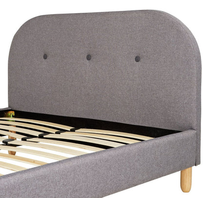 Elin Small Double Fabric Bed Frame - Light Grey | Calm Neutral Aesthetic