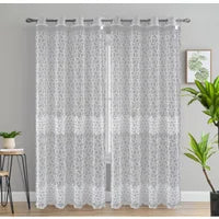 EMBROIDERED CURTAIN PANEL W/ GROMMETS