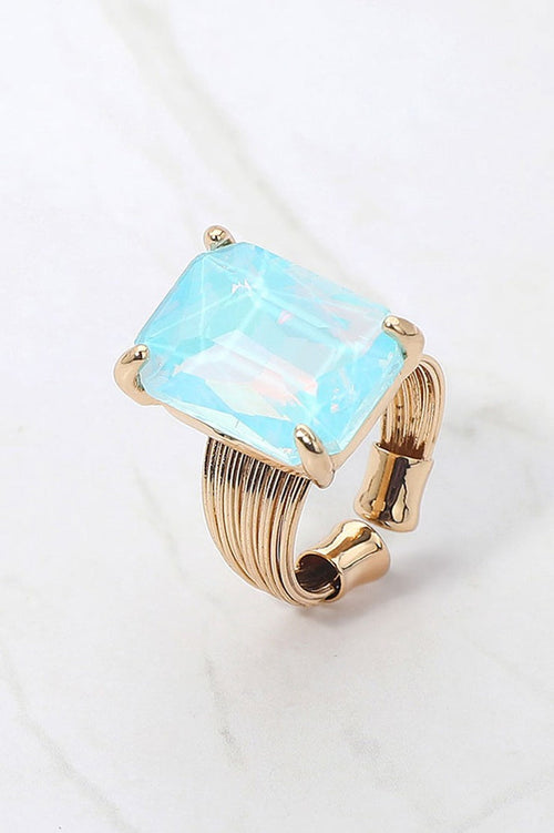 EMERALD CUT ADJUSTABLE RING