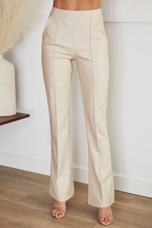 FAUX LEATHER DRESS PANT