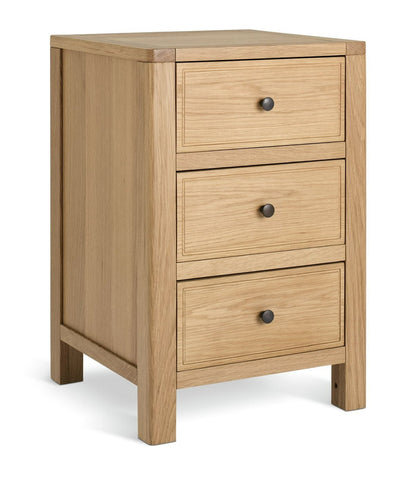 Finchley 3 Drawer Bedside Table - Oak | Practical Nighstand