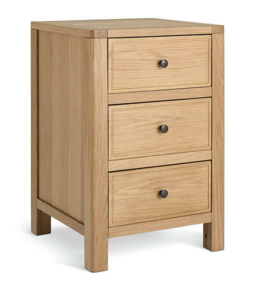 Finchley 3 Drawer Bedside Table - Oak | Practical Nighstand