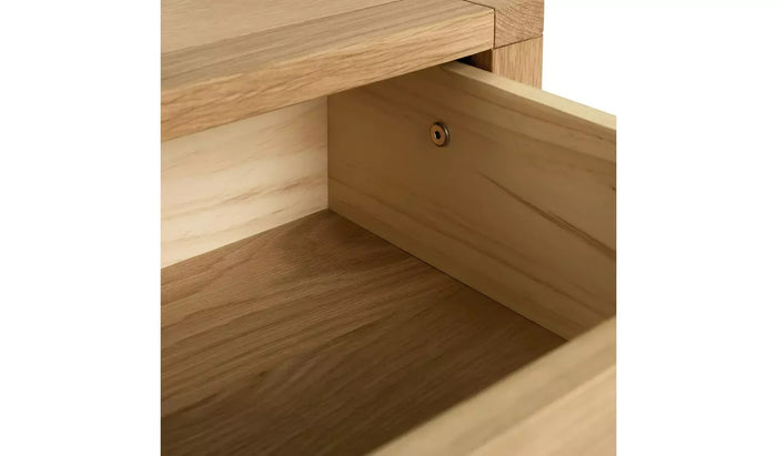 Finchley 3 Drawer Bedside Table - Oak | Practical Nighstand