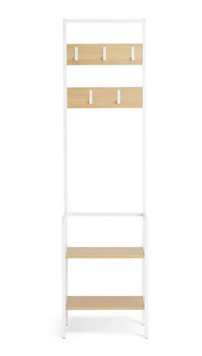 Flindor Hallway Tree Oak | Hallway Coat Rack Shoe Storage Furniture
