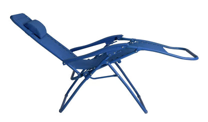 Folding Metal Zero Gravity Sun Lounger Blue | Outdoor Garden Reclining Chair