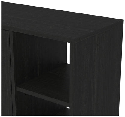 GFW Bideford 2 Door Shoe Storage Cabinet - Black | Footwear Storage Solution
