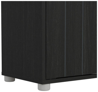 GFW Bideford 2 Door Shoe Storage Cabinet - Black | Footwear Storage Solution