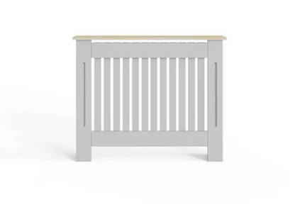 GFW Longslow Medium Radiator Cover Grey & Oak | Modern Radiator Cabinet Furnitur