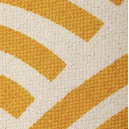 Global Swirl Yellow Cotton Rug 120x170cm | Modern Living Room Floor Rug Carpet