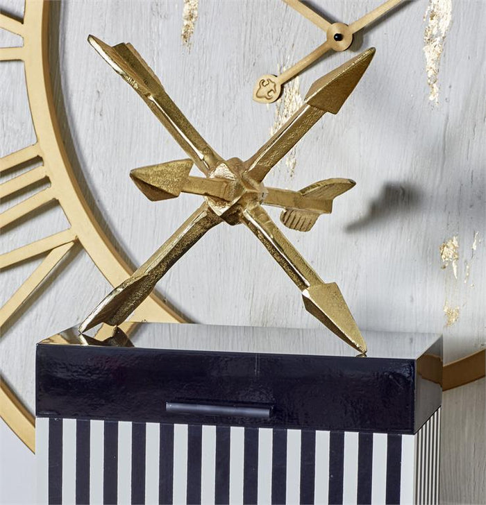 GOLD ALUMINUM GLAM GEOMETRIC SCULPTURE