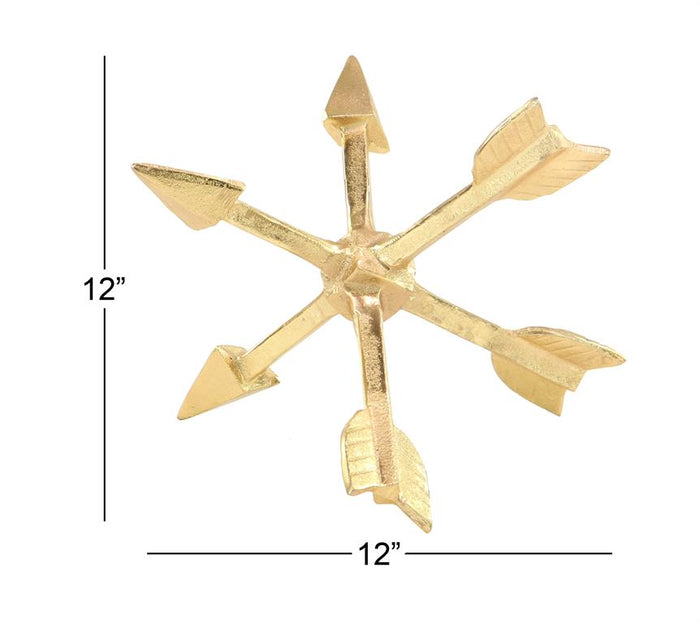 GOLD ALUMINUM GLAM GEOMETRIC SCULPTURE