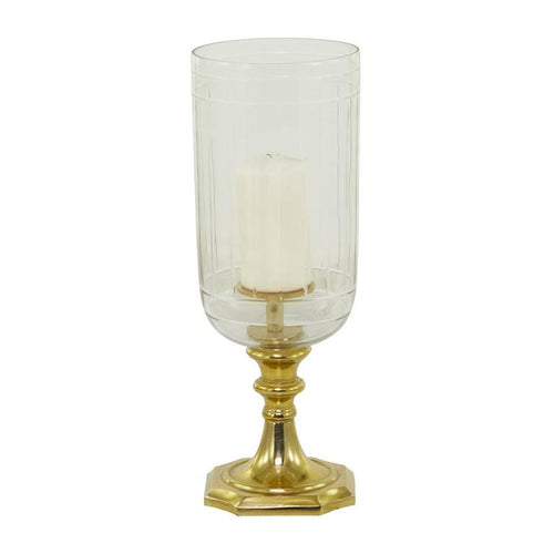 GOLD ALUMINUM HURRICANE LAMP,