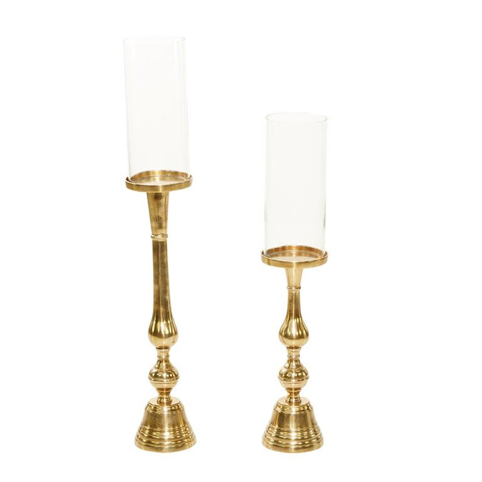 GOLD ALUMINUM HURRICANE LAMP