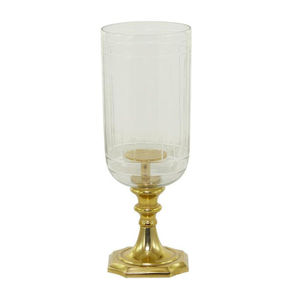 GOLD ALUMINUM HURRICANE LAMP,