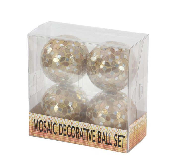GOLD GLASS HANDMADE MOSAIC ORBS & VASE FILLER