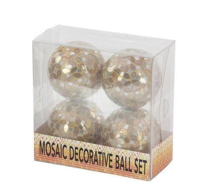 GOLD GLASS HANDMADE MOSAIC ORBS & VASE FILLER