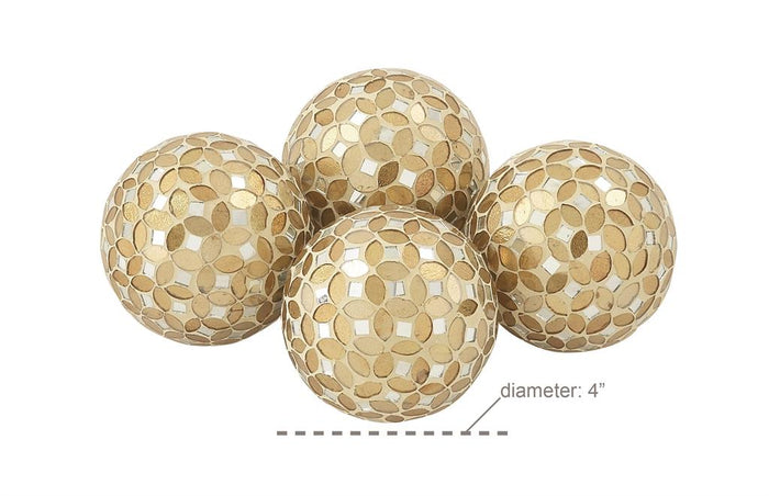 GOLD GLASS HANDMADE MOSAIC ORBS & VASE FILLER