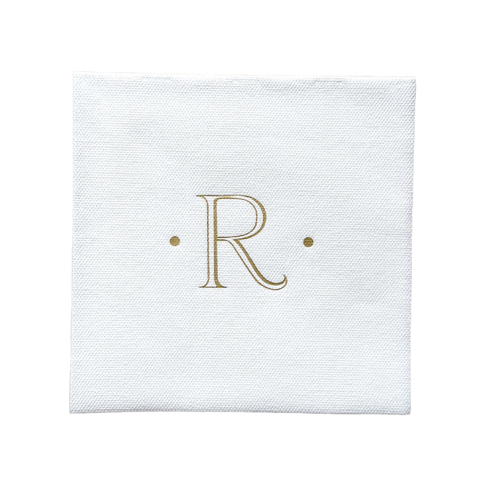 Gold Initial Cocktail Napkins