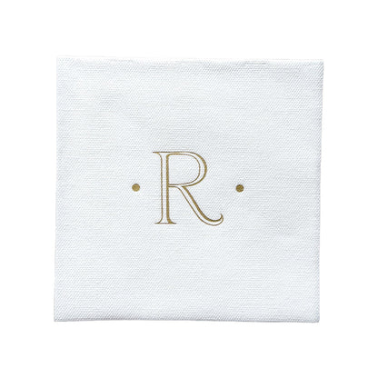 Gold Initial Cocktail Napkins