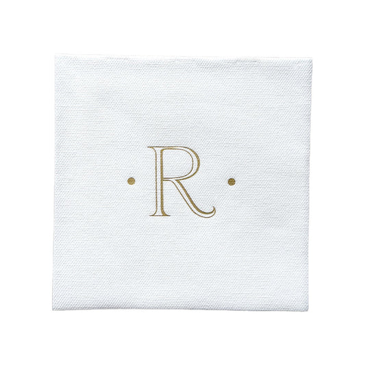 Gold Initial Cocktail Napkins