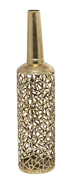 GOLD METAL ABSTRACT ABSTRACT PATTERNED VASE WITH OPEN FRAME DESIGN