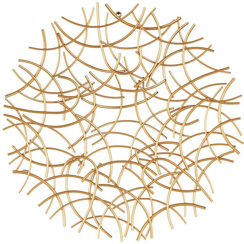 Gold Metal Abstract Overlapping Curved Sticks Home Wall Decor