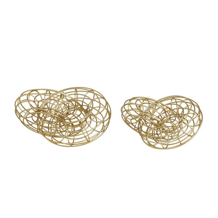 GOLD METAL CHAIN WIRE SCULPTURE
