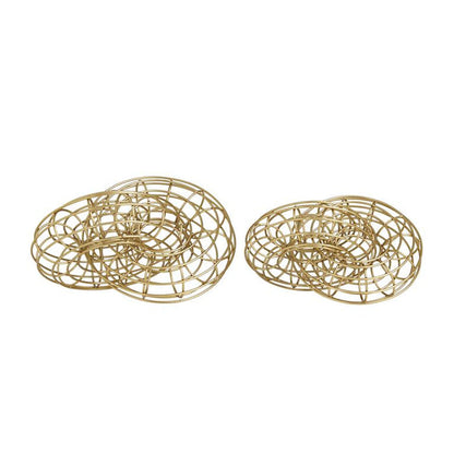 GOLD METAL CHAIN WIRE SCULPTURE