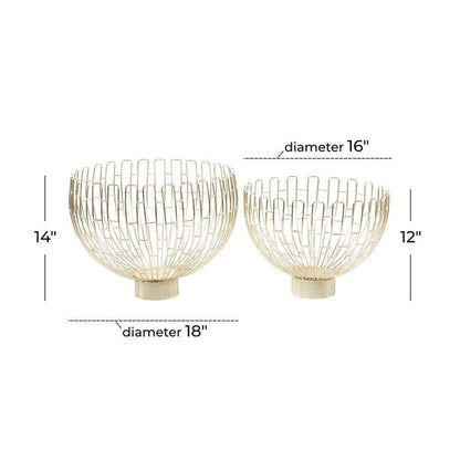 GOLD METAL CONTEMPORARY DECORATIVE BOWLS