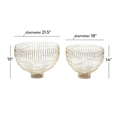 GOLD METAL CONTEMPORARY DECORATIVE BOWLS