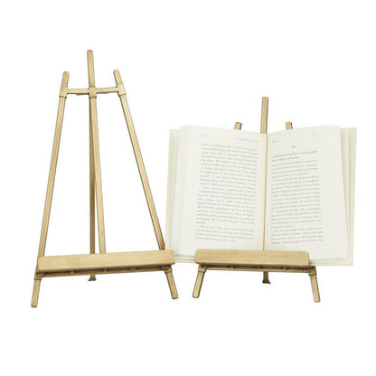 GOLD METAL EASEL WITH FOLDABLE STAND,