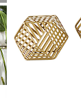 GOLD METAL GEOMETRIC SCULPTUR