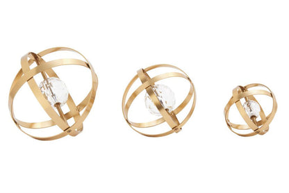 GOLD METAL GEOMETRIC SCULPTURE,