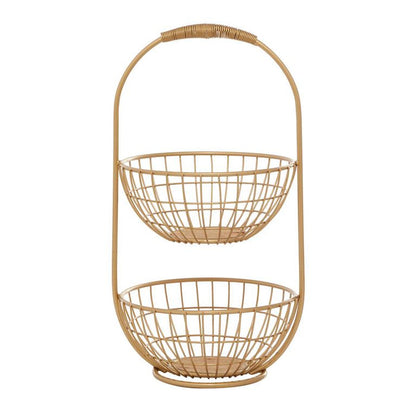 GOLD METAL TRADITIONAL STORAGE BASKET