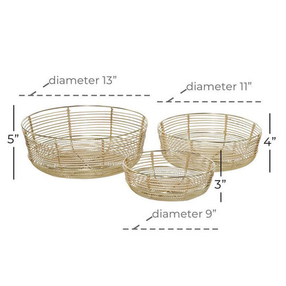 GOLD METAL WIRE DECORATIVE BOWL