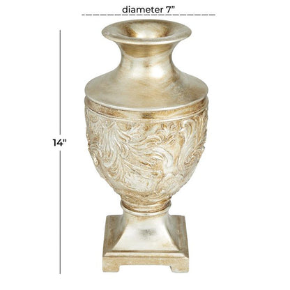 GOLD POLYSTONE CARVED VASE