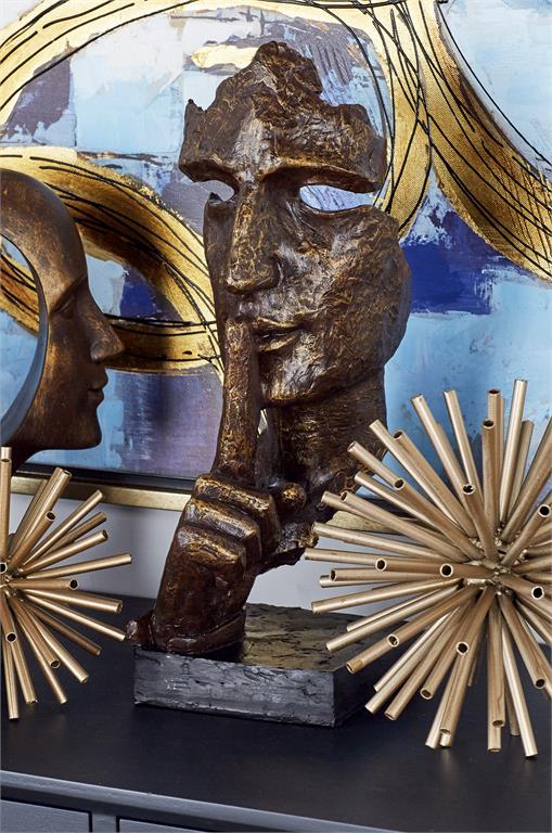 GOLD POLYSTONE TRADITIONAL SCULPTURE