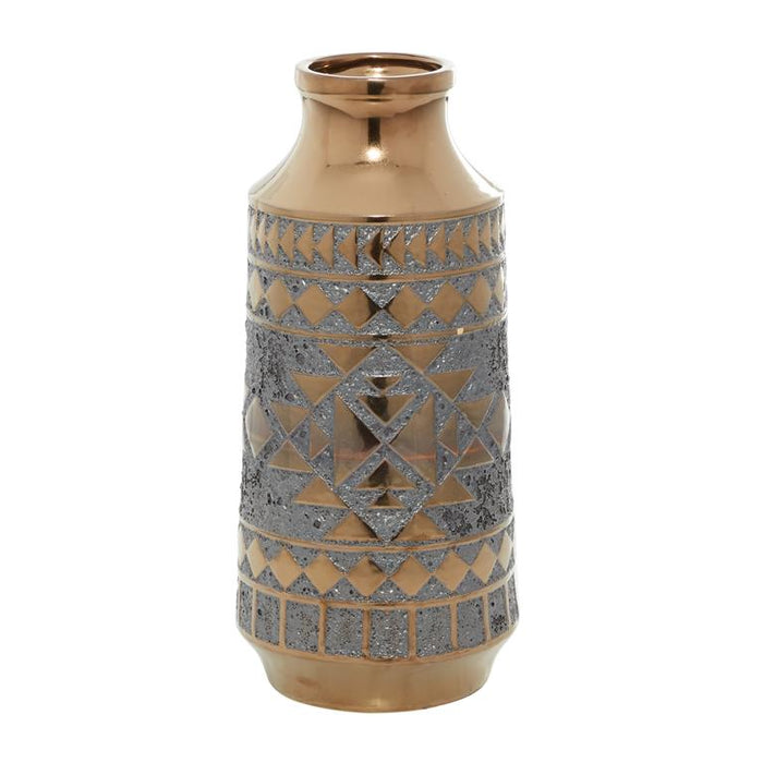 GOLD PORCELAIN TRIBAL VASE