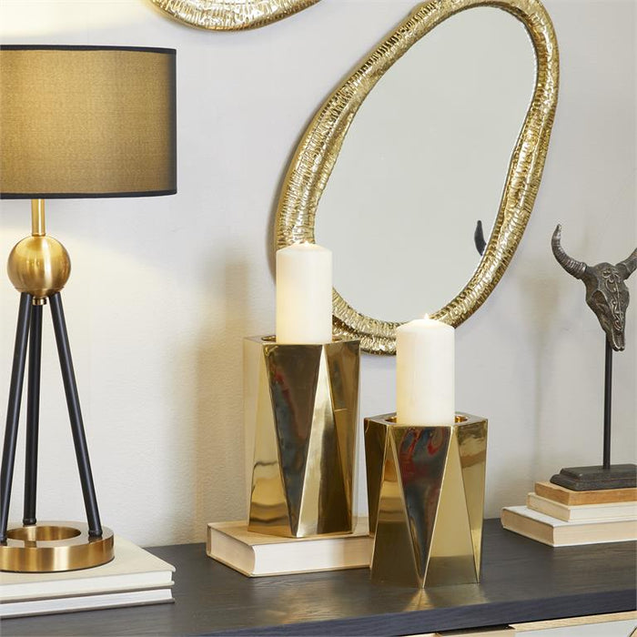 GOLD STAINLESS STEEL CANDLE HOLDER