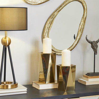 GOLD STAINLESS STEEL CANDLE HOLDER
